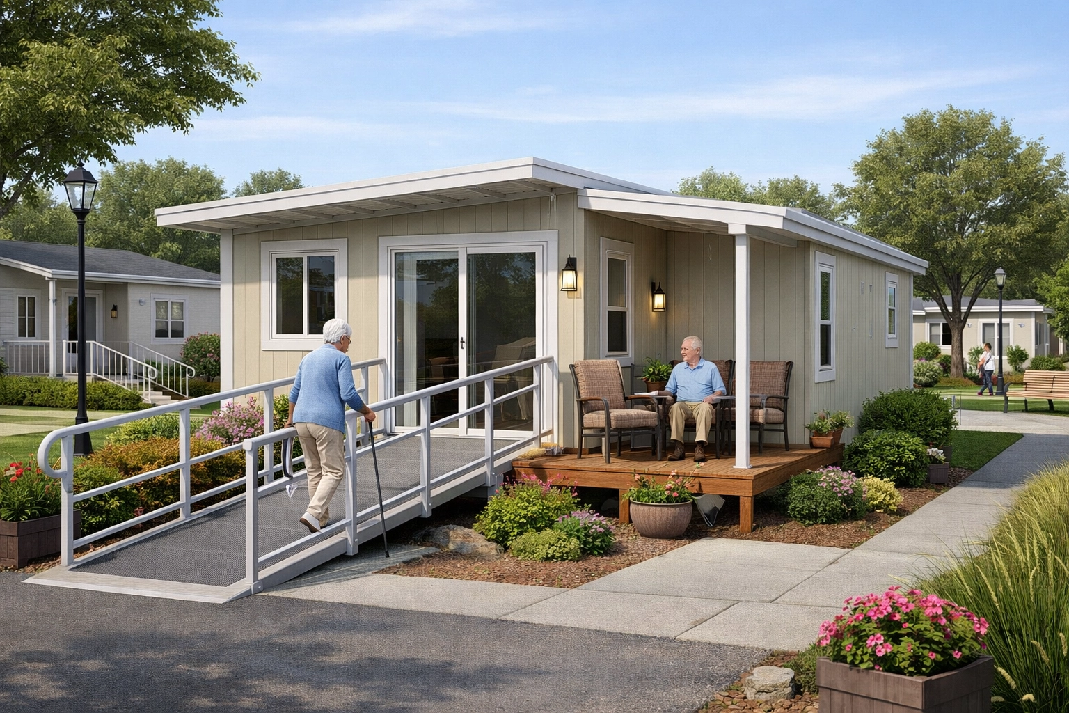 Accessible modular home with ramp