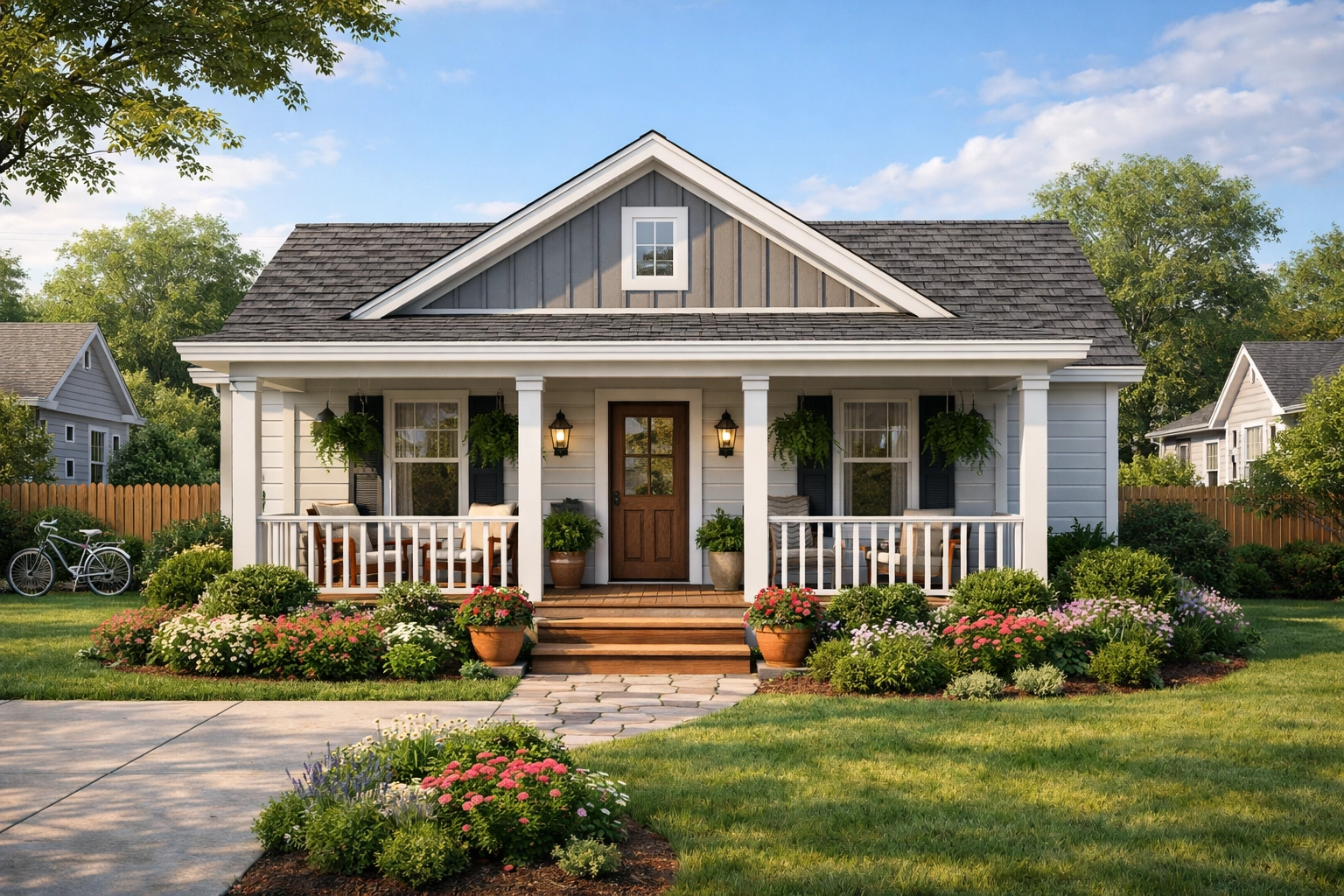 Classic cottage home with covered porch