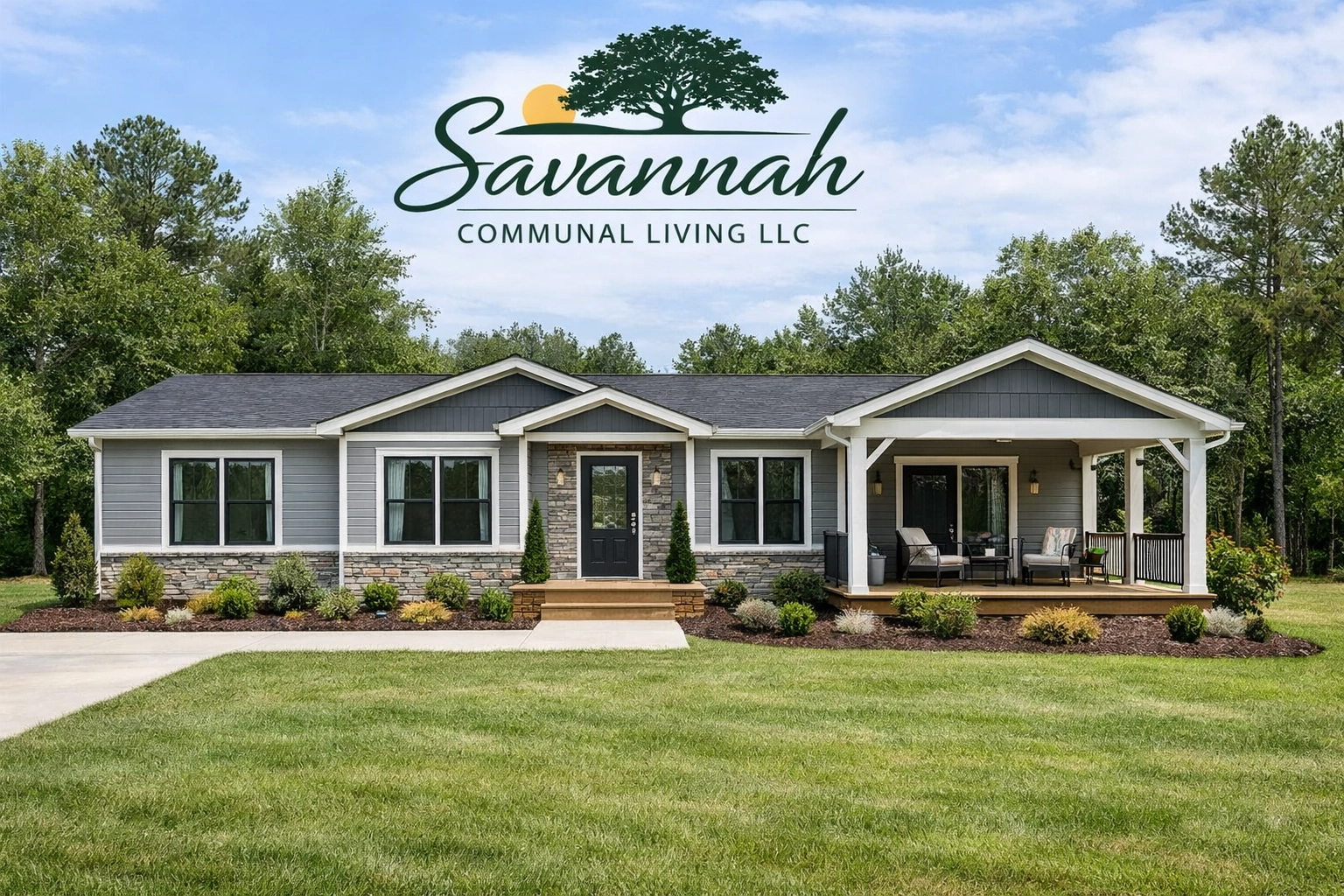 Savannah Communal Living branded single-family modular home
