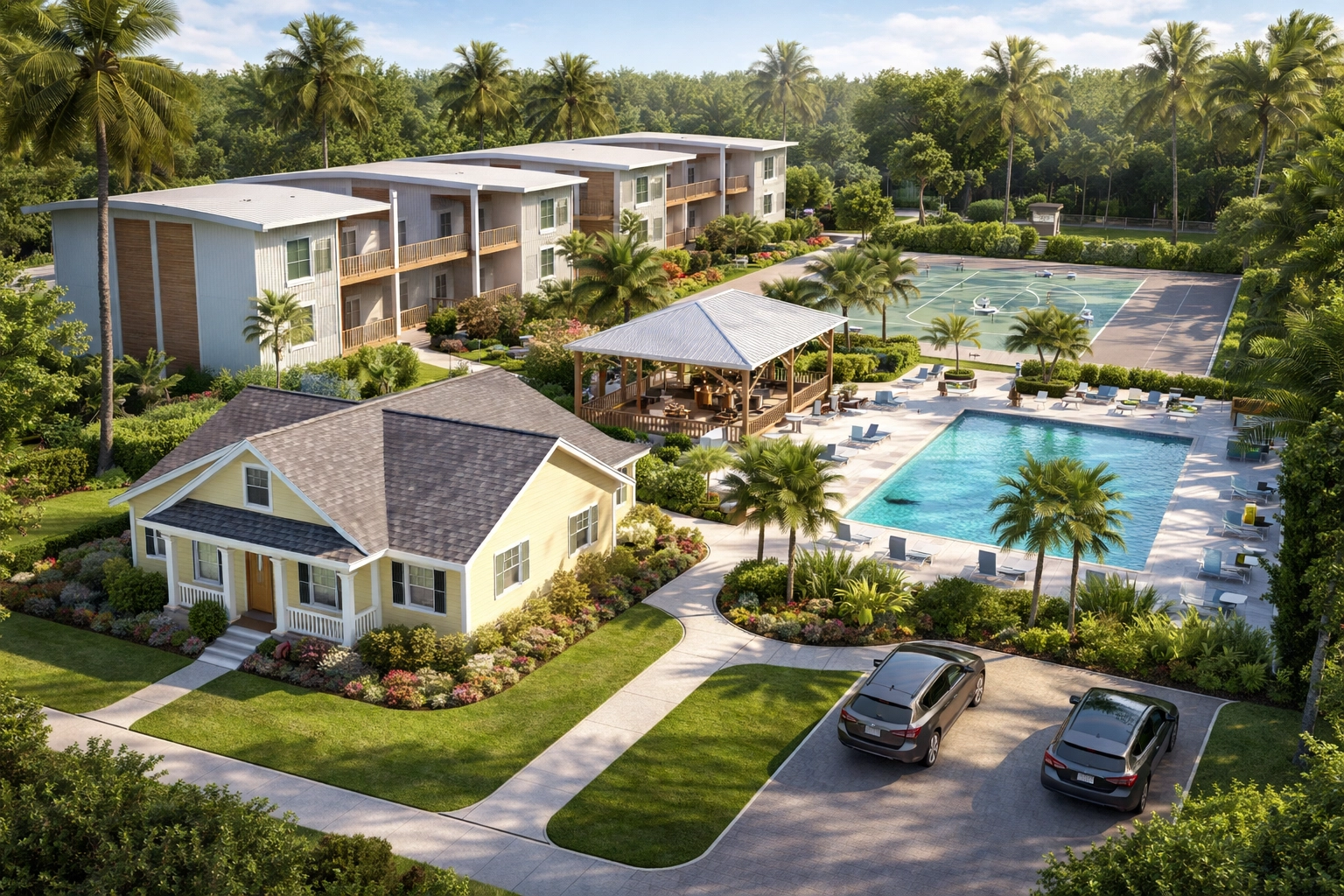 Poolside residences & pavilion